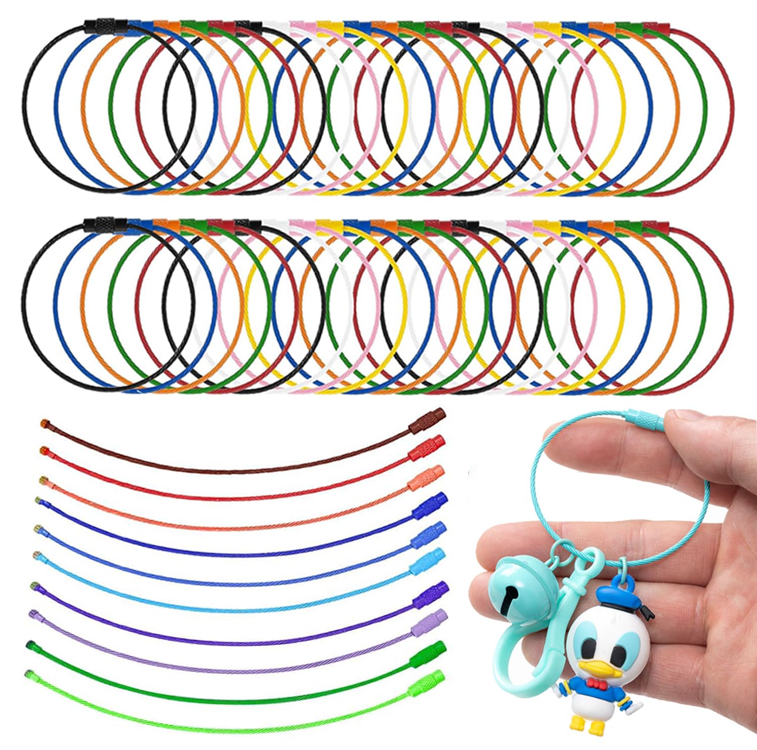 Amazon.co.jp: [BetterJonny] 100本セット ワイヤーキーホルダー、1.5
